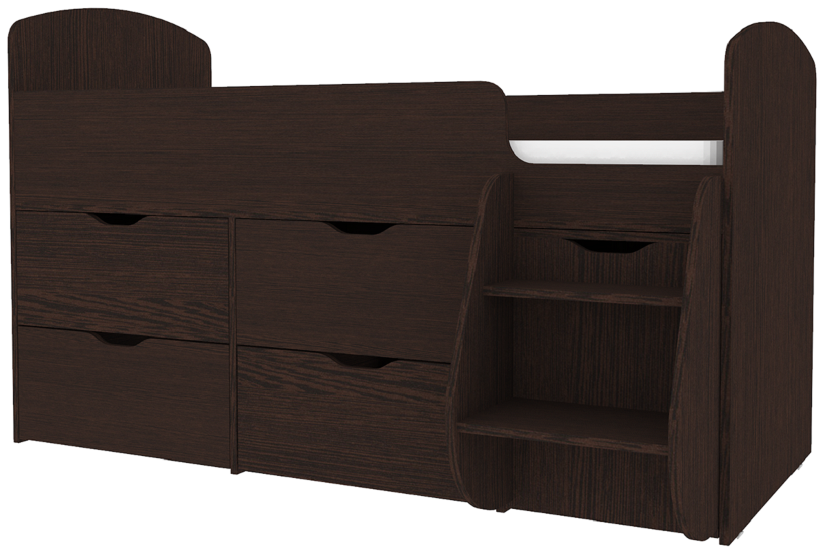 Изображение товара Детская кровать Кариви Малыш 7 венге компактная безопасная для ребенка