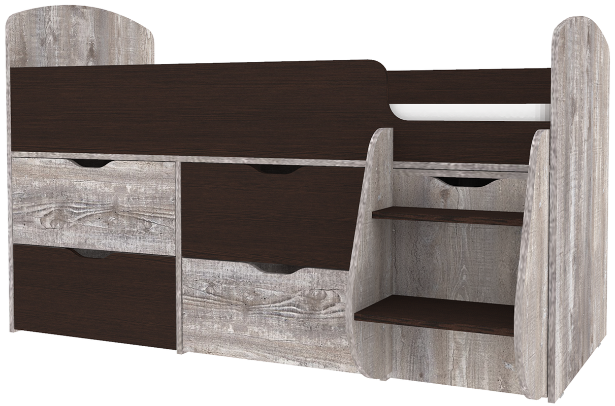 Изображение товара Детская кровать чердак Кариви Малыш 7 венге бетон безопасная компактная Изображение товара Детская кровать чердак Кариви Малыш 7 венге бетон безопасная компактная