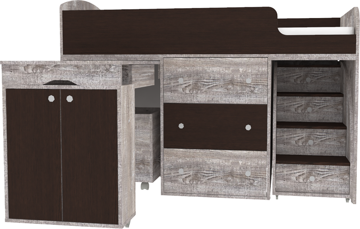 Изображение товара Кровать Кариви Малыш 00001-31-02-00 венге/бетон для детей