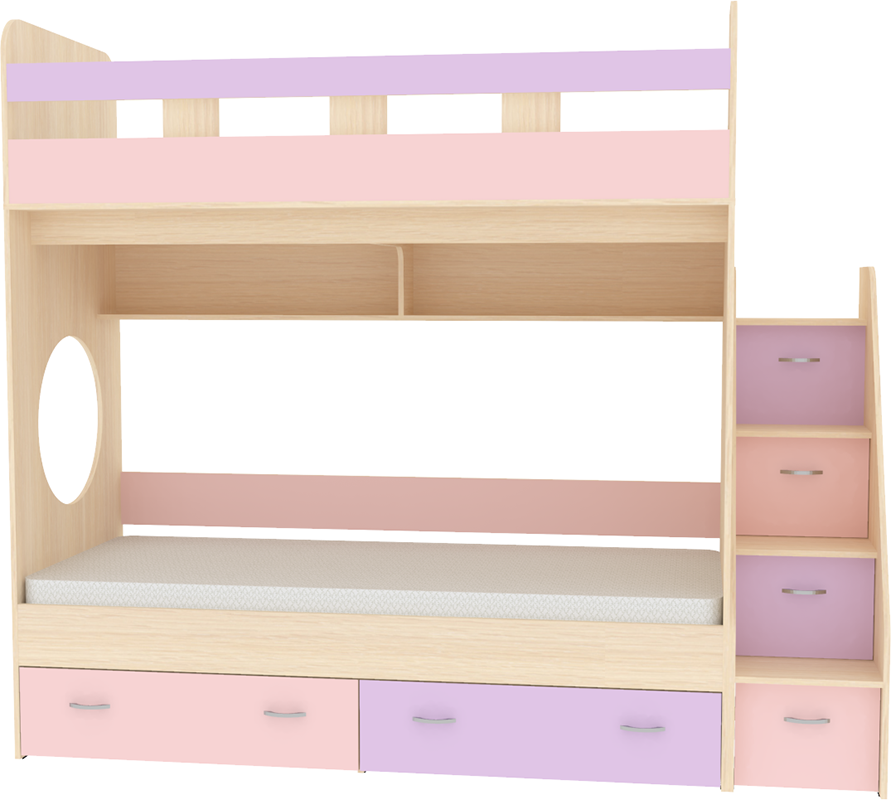 Изображение товара Детская двухъярусная кровать Кариви КИВи 234x200x84 см цвет ирис