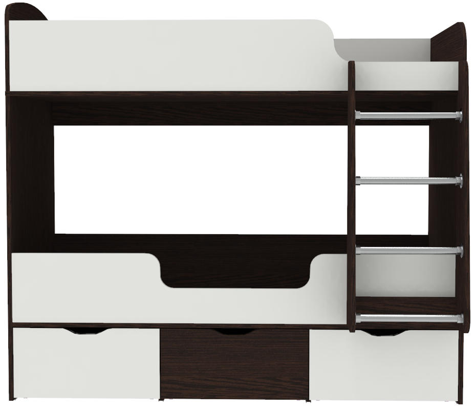 Изображение товара Двухъярусная кровать Кариви Малыш двойняшка 70x160 см белый/венге