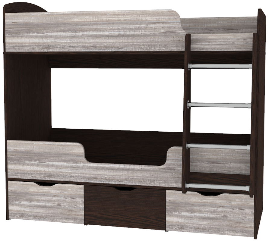 Изображение товара Кровать Кариви Малыш двойняшка 70x160 см венге/бетон