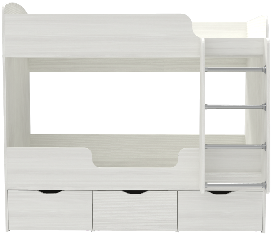 Изображение товара Детская двухъярусная кровать Кариви КИВи 163x145x73 см с выдвижными ящиками светлое дерево