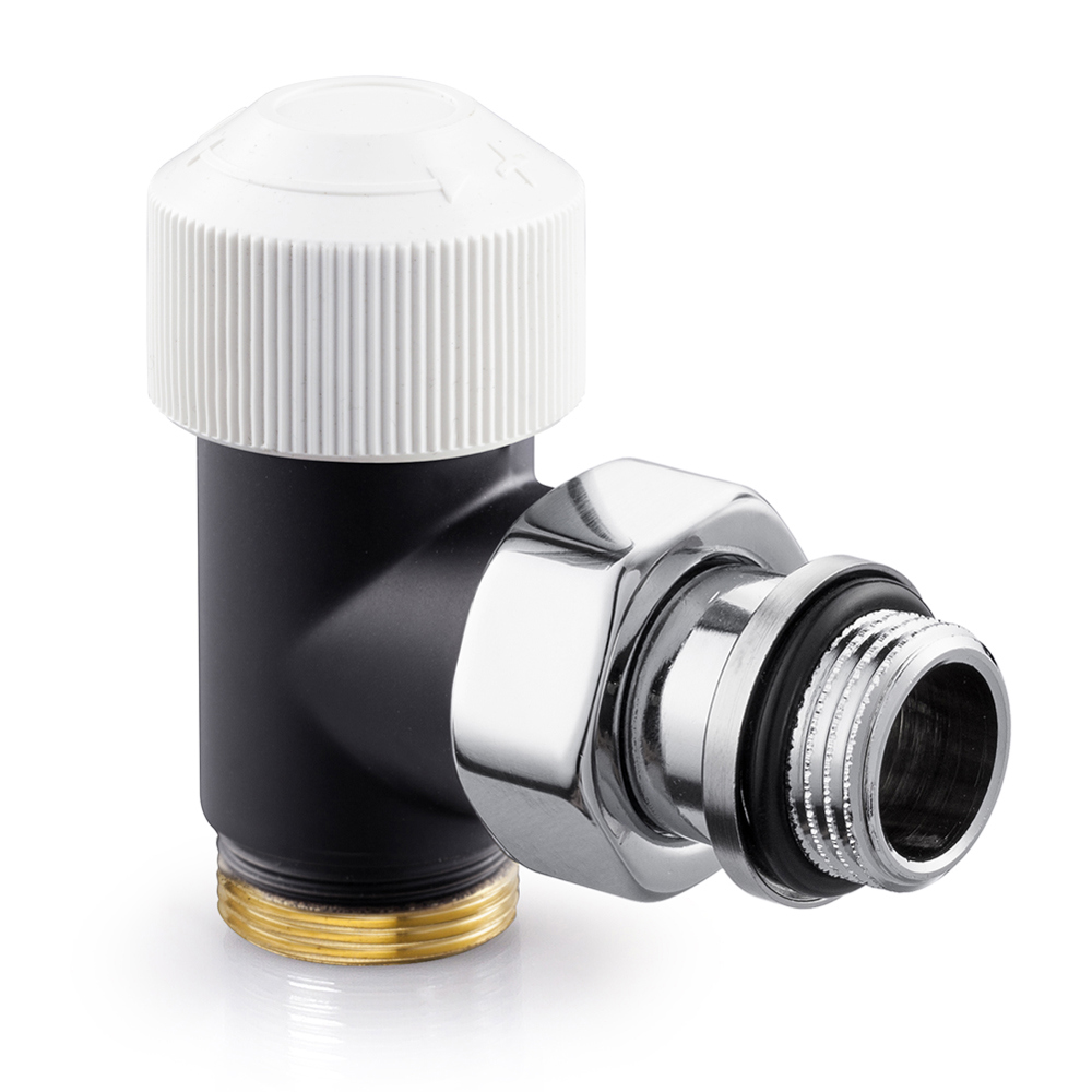 Изображение товара Угловой клапан SR Rubinetterie Tondera термостатический 1/2"х3/4" Е цвет черный