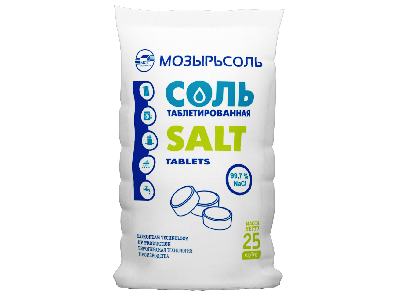 Соль таблетированная Мозырьсоль 25 кг