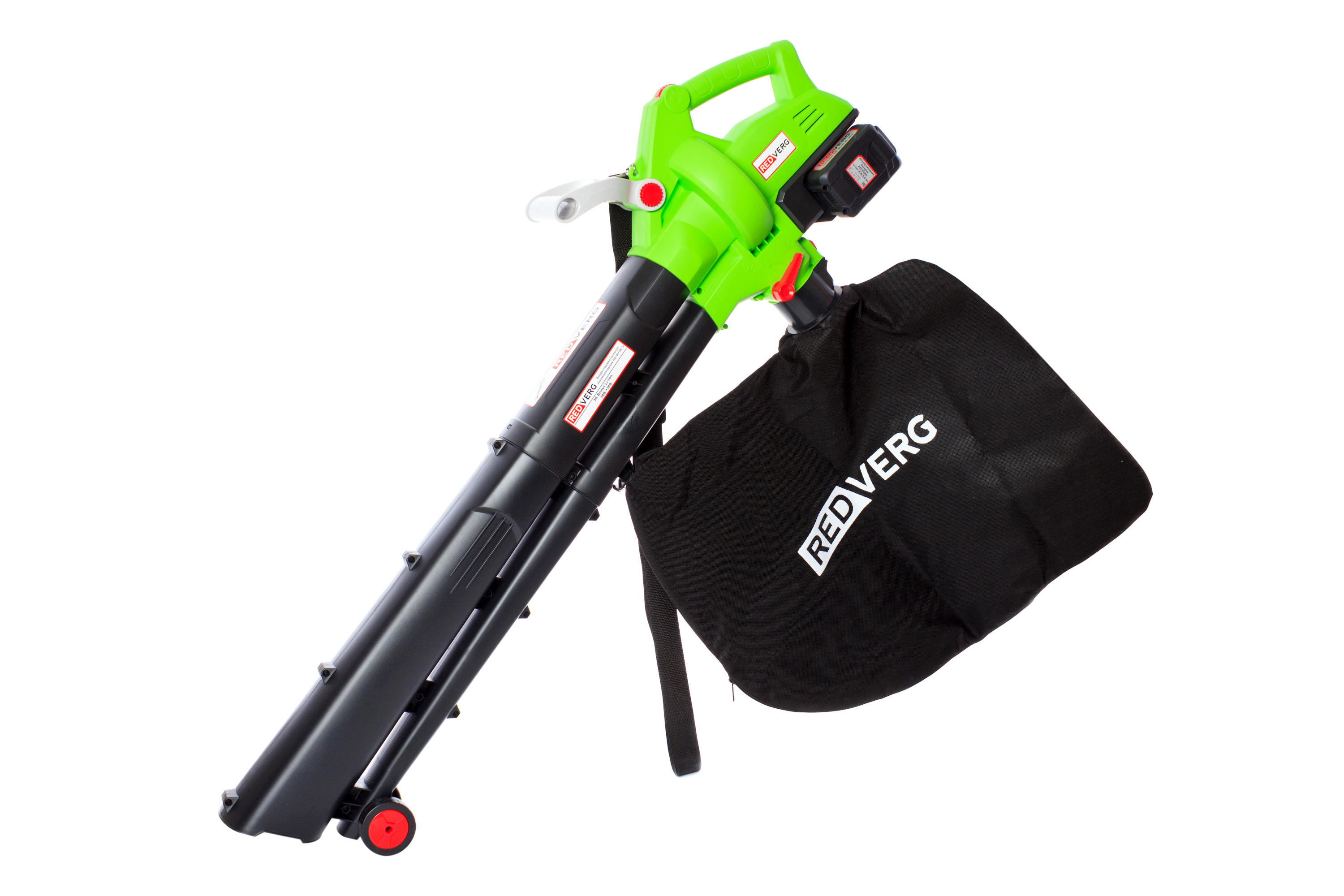 Изображение товара Аккумуляторная воздуходувка-пылесос REDVERG RD-BV36U 36 В для уборки сада