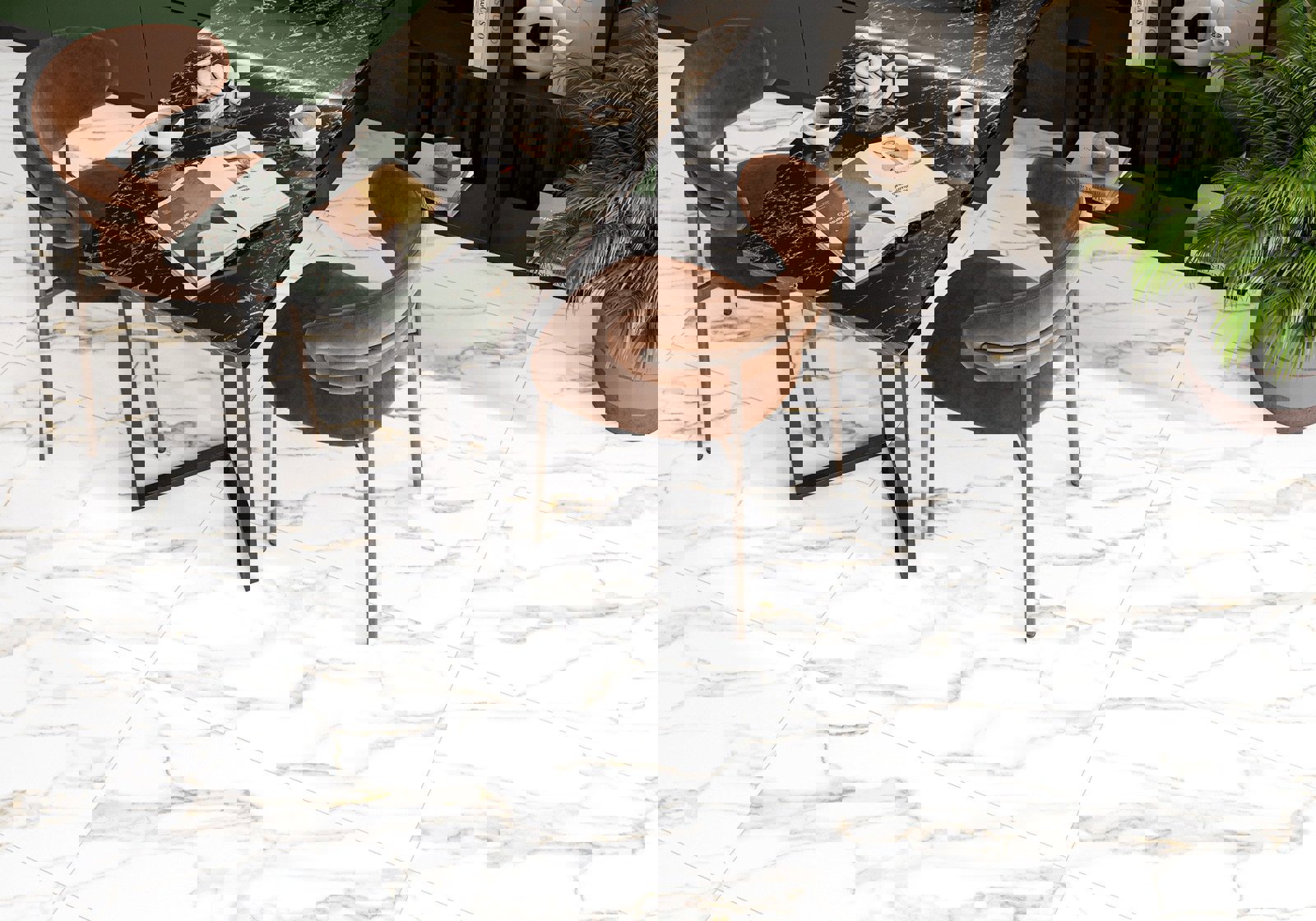 Изображение товара Керамогранит Alma ceramica Granada 57x114 см белый эффект мрамора для стен и пола