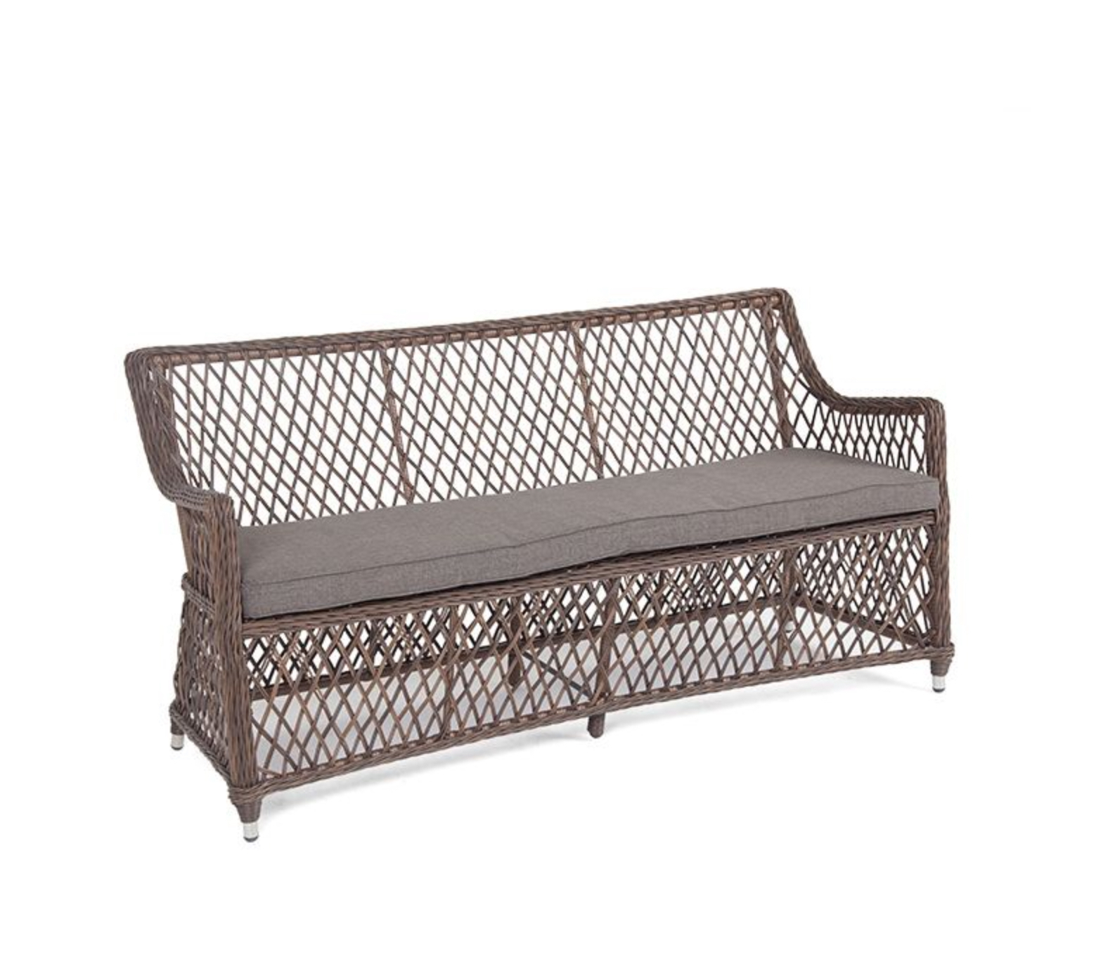 Изображение товара Диван садовый 4sis YH-C2169W brown Латте 70 см x 161 см x 85 см искусственный ротанг коричневый