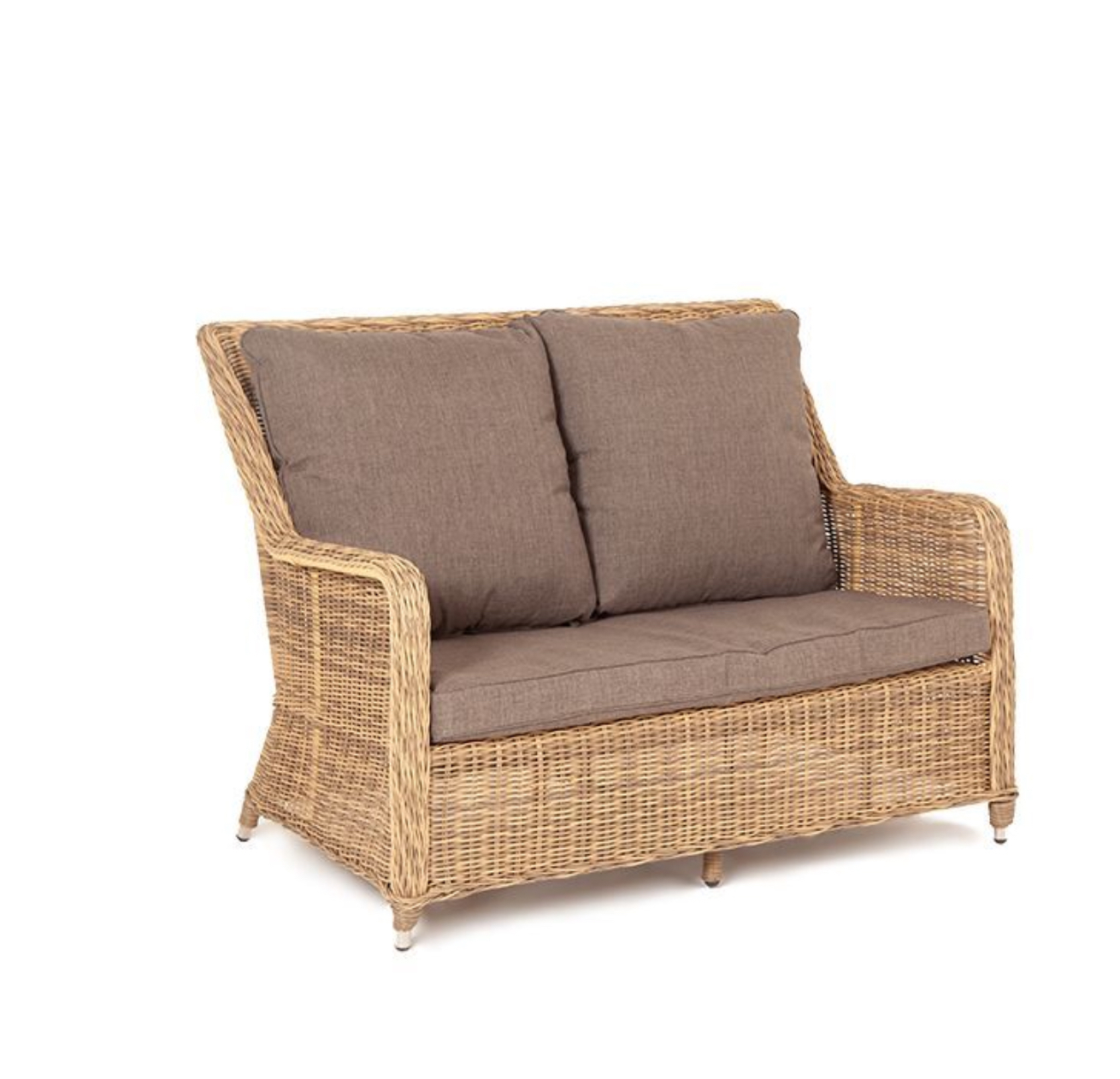 Изображение товара Диван садовый из искусственного ротанга 2 места Гляссе бежевый