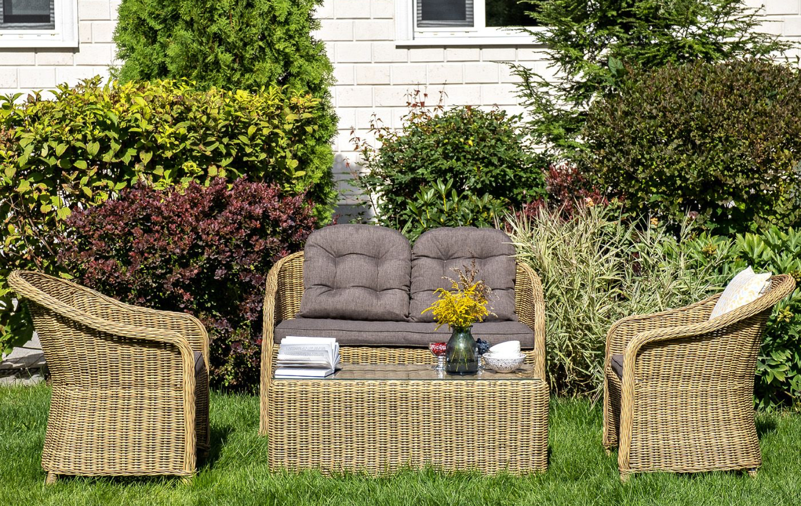 Изображение товара Комплект садовой мебели для отдыха 4SIS Равенна из искусственного ротанга