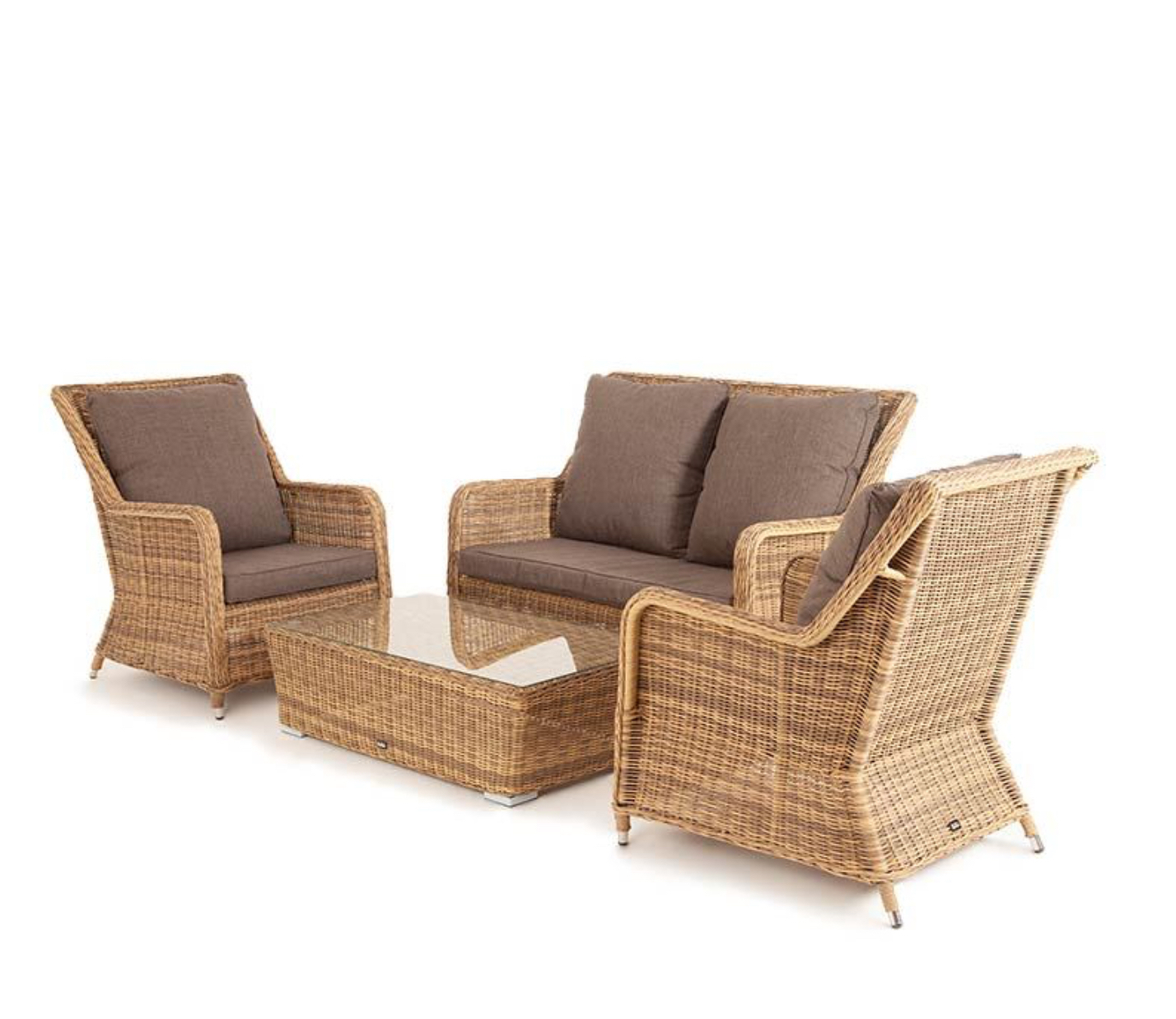 Изображение товара Набор садовой мебели Гляссе Сингл 4 предмета из искусственного ротанга бежевый