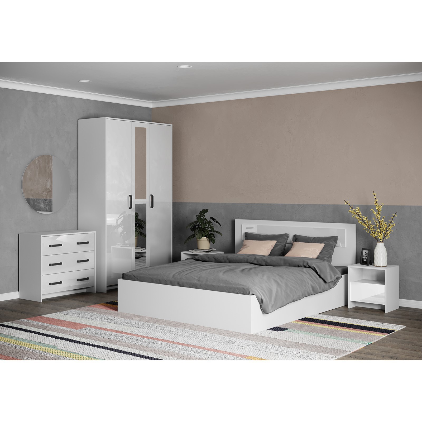 Изображение товара Спальный гарнитур Соня 5 предметов Клик мебель цвет белый