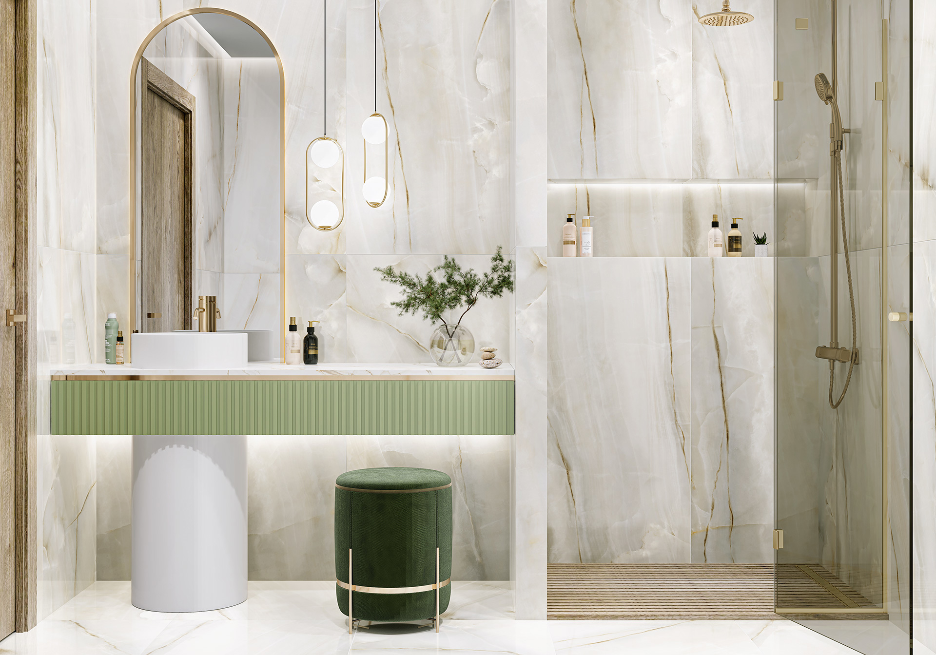 Изображение товара Керамогранит LCM Onyx Smoke Light 60х60 см белый для пола и стен