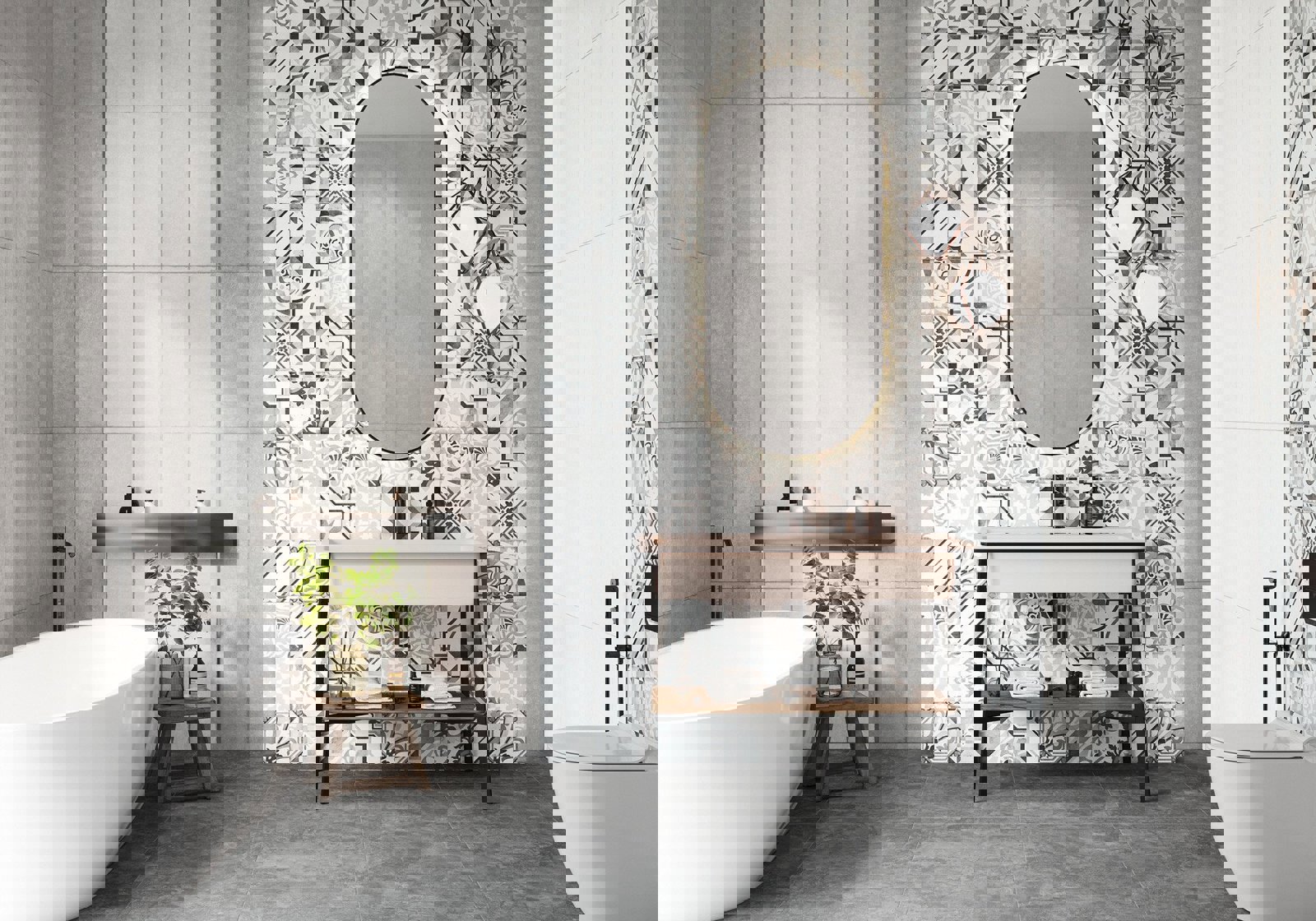 Изображение товара Керамогранит Alma Ceramica 60x60 см темно-серый URBAN мрамор эффект