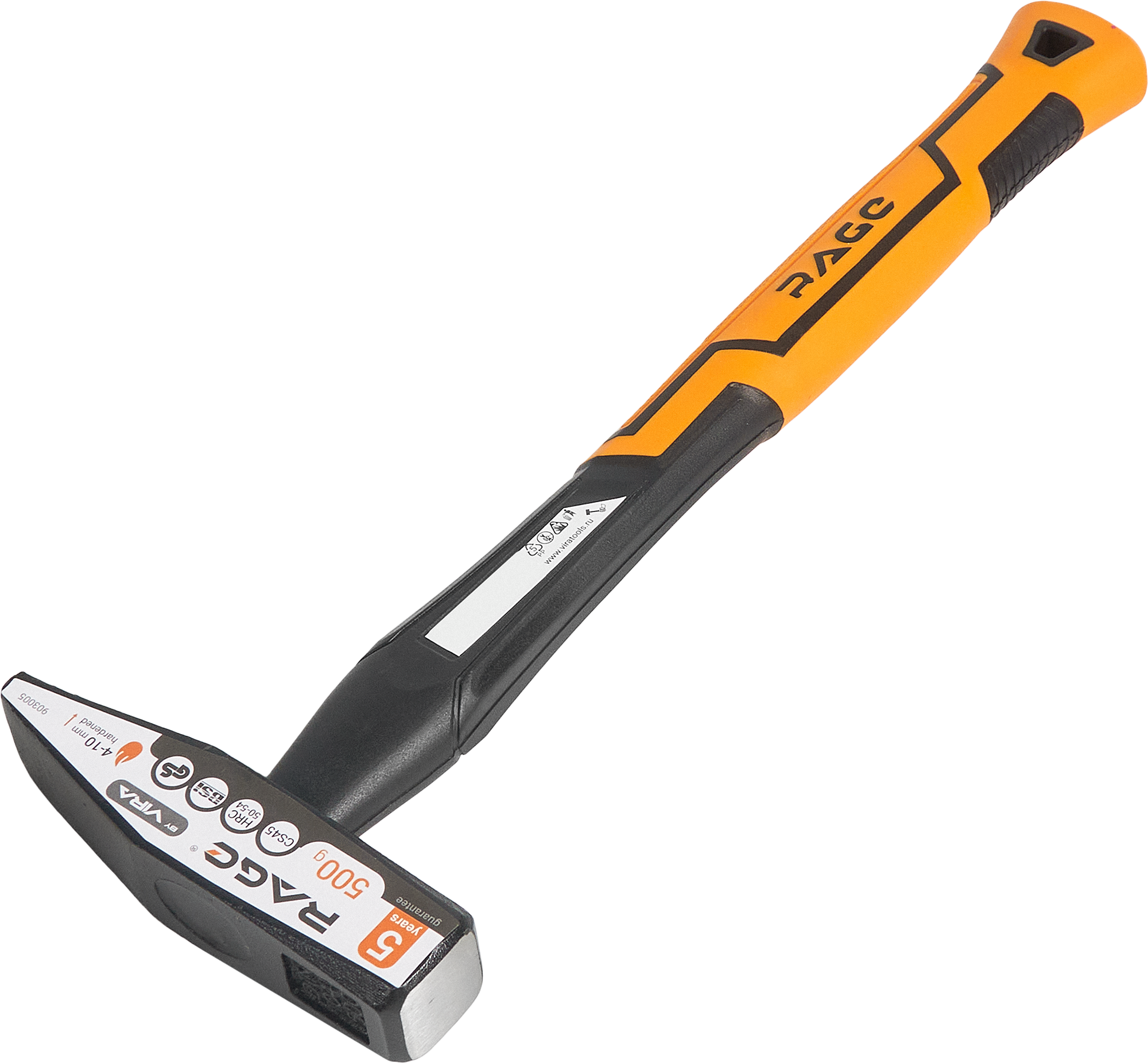 Изображение товара Молоток слесарный Rage 903005 с фиберглассовой рукояткой 500 г