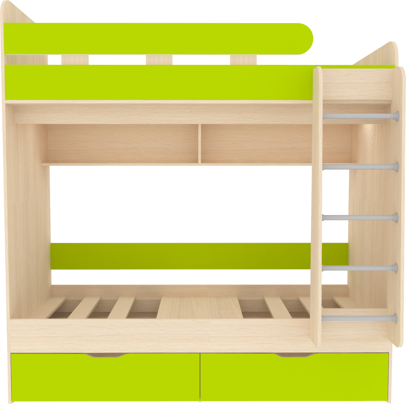 Изображение товара Кровать Кариви Юниор 5 двухъярусная 80x190 см цвет лайм