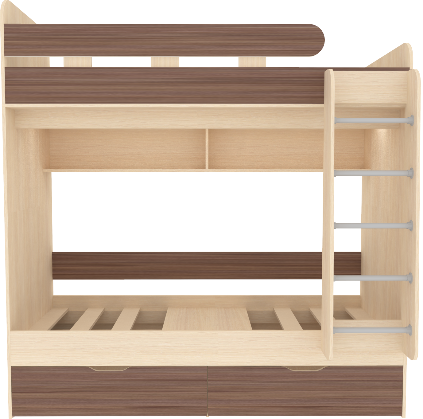 Изображение товара Двухъярусная кровать Кариви Юниор 80x190 см с функцией дивана и ящиками