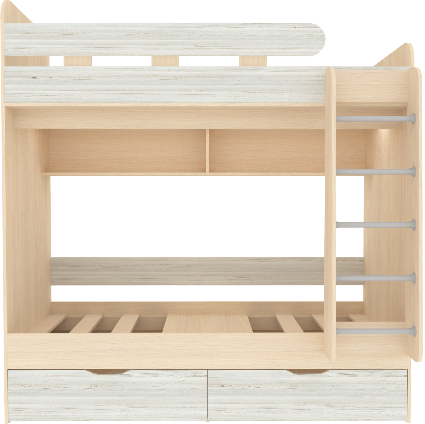 Изображение товара Двухъярусная кровать Кариви Юниор 80x190 см из ЛДСП безопасная и функциональная