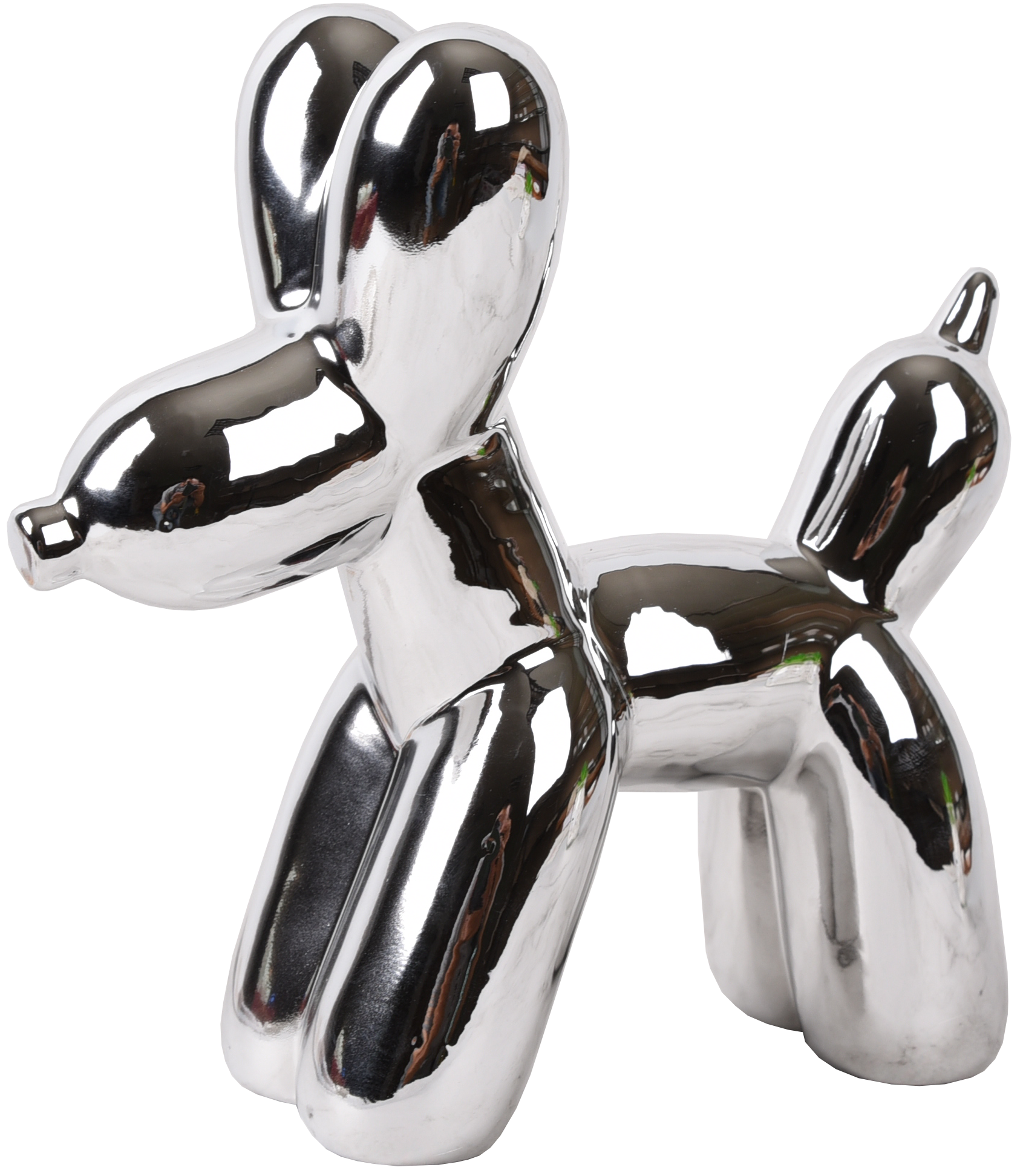 Изображение товара Декоративная фигура Собака керамика серебристая 19x7.5x18.5 см