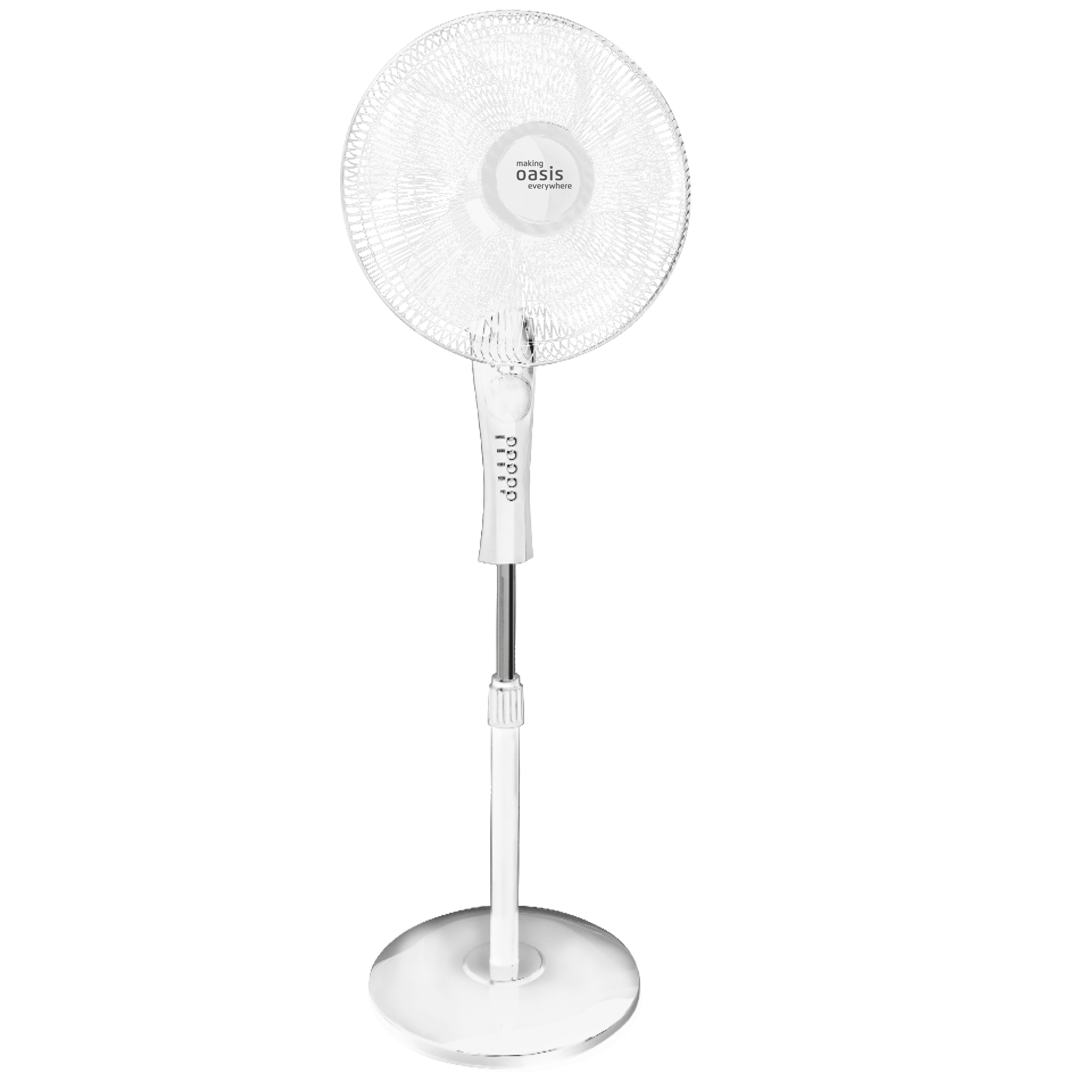 Изображение товара Вентилятор напольный Oasis VF-40DMW 50 Вт D50 см 1800 м³/ч цвет белый Изображение товара Вентилятор напольный Oasis VF-40DMW 50 Вт D50 см 1800 м³/ч цвет белый
