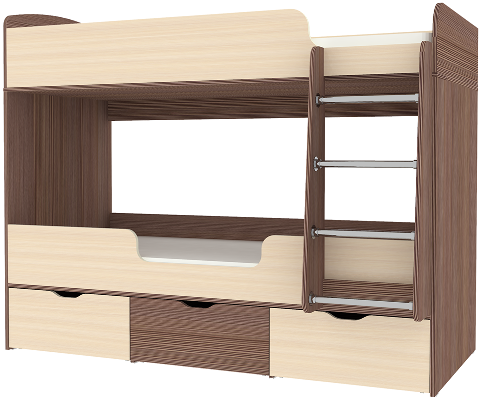 Изображение товара Двухъярусная кровать Кариви Малыш двойняшка 183x146 см ЛДСП Россия