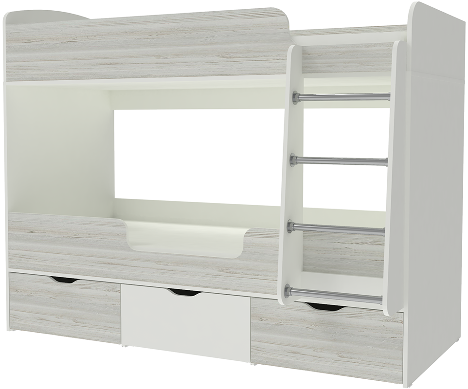 Изображение товара Двухъярусная кровать Кариви Малыш двойняшка 80x180 см белая Россия