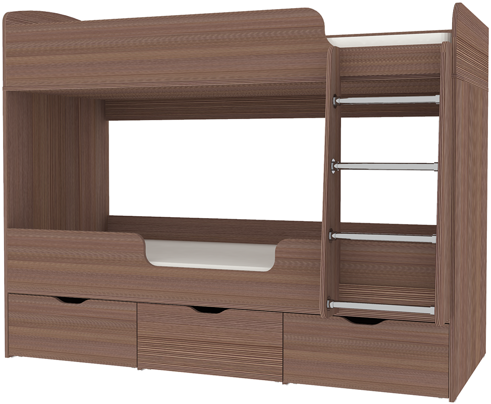Изображение товара Кровать Кариви Малыш двойняшка 80x180 см ЛДСП темно-коричневая
