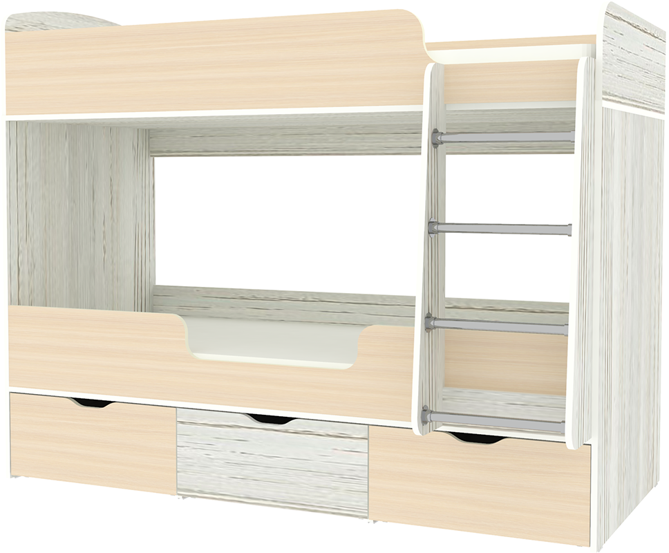 Изображение товара Детская двухъярусная кровать Кариви Малыш двойняшка 180x80 см для малышей и подростков