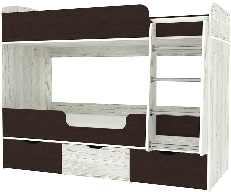 Изображение товара Кровать Кариви Малыш двойняшка 183x146 см цвет венге