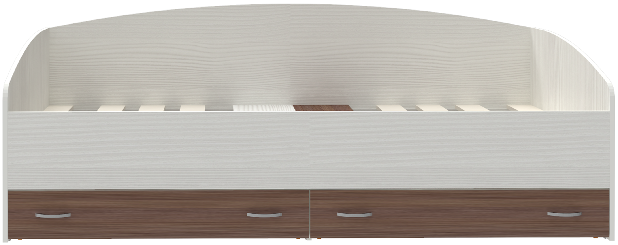 Изображение товара Кровать Кариви Кадет с выкатными ящиками 204x75x94 см ЛДСП цвет темный/белое дерево