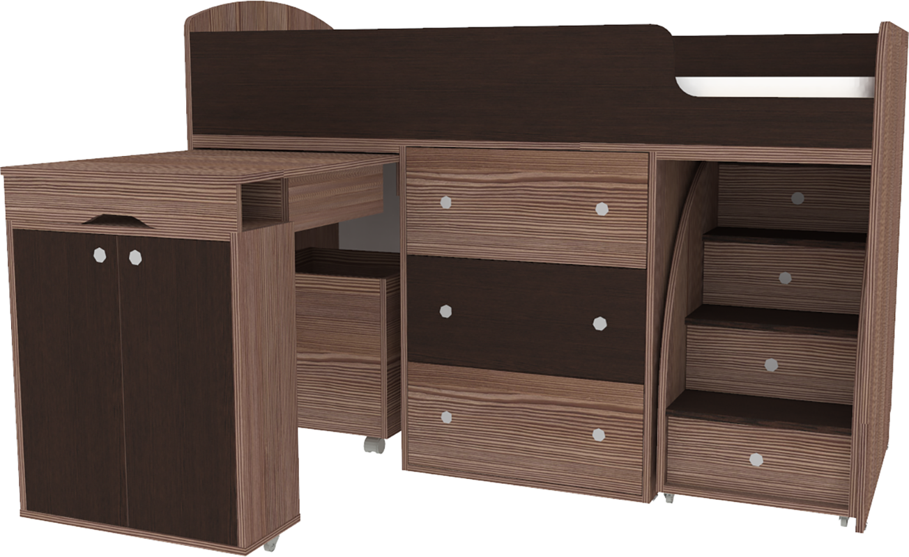 Изображение товара Кровать Кариви Малыш 00001-03-02-00 164x114x74 см ЛДСП цвет венге/бодега темный