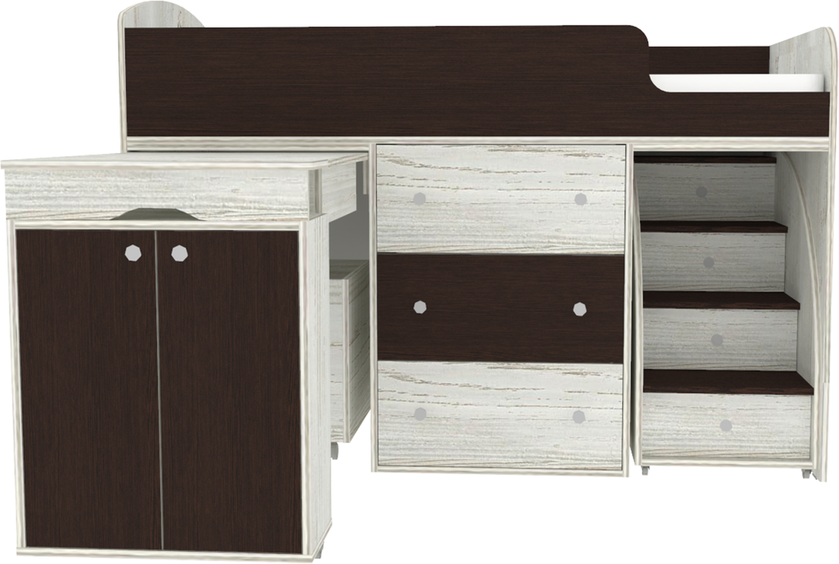 Изображение товара Кровать Кариви Малыш 00001-30-02-00 164x114x74 см ЛДСП цвет венге/винтерберг