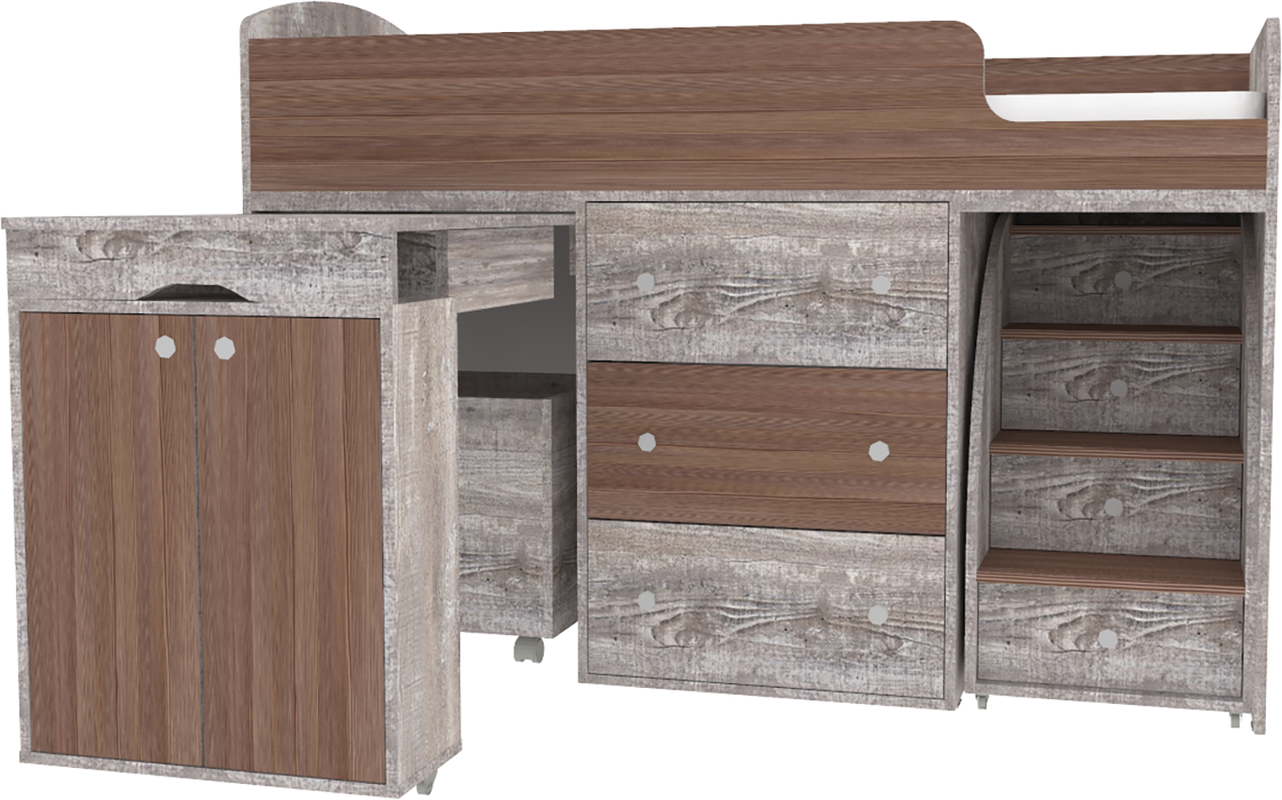 Изображение товара Кровать Кариви Малыш чердак с комодом 164x114x74 см