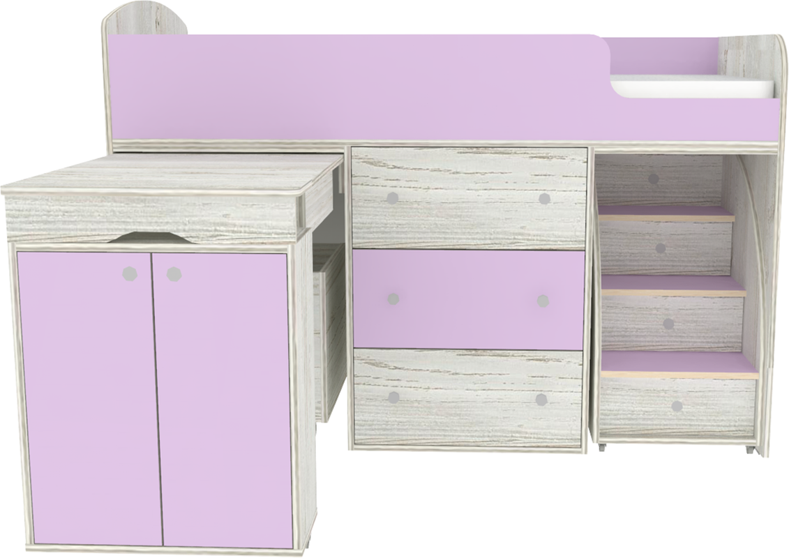 Изображение товара Кровать Кариви Малыш 00001-30-25-00 164x114x74 см ЛДСП цвет ирис/винтерберг