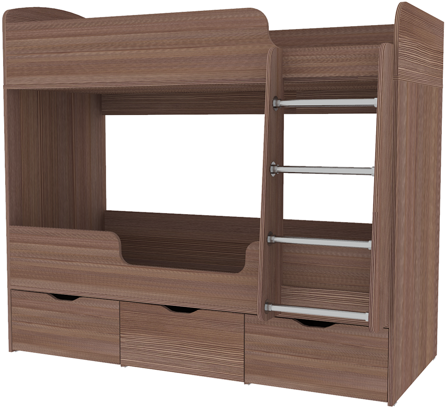Изображение товара Кровать Кариви Малыш двойняшка 00256-03-03-00 163x145x73 см ЛДСП цвет бодега темный