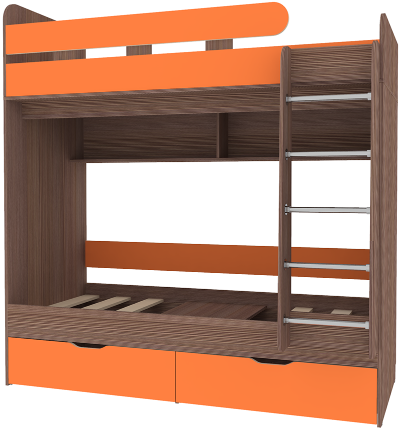 Изображение товара Детская двухъярусная кровать Кариви Юниор 5 164x202 см оранжевый