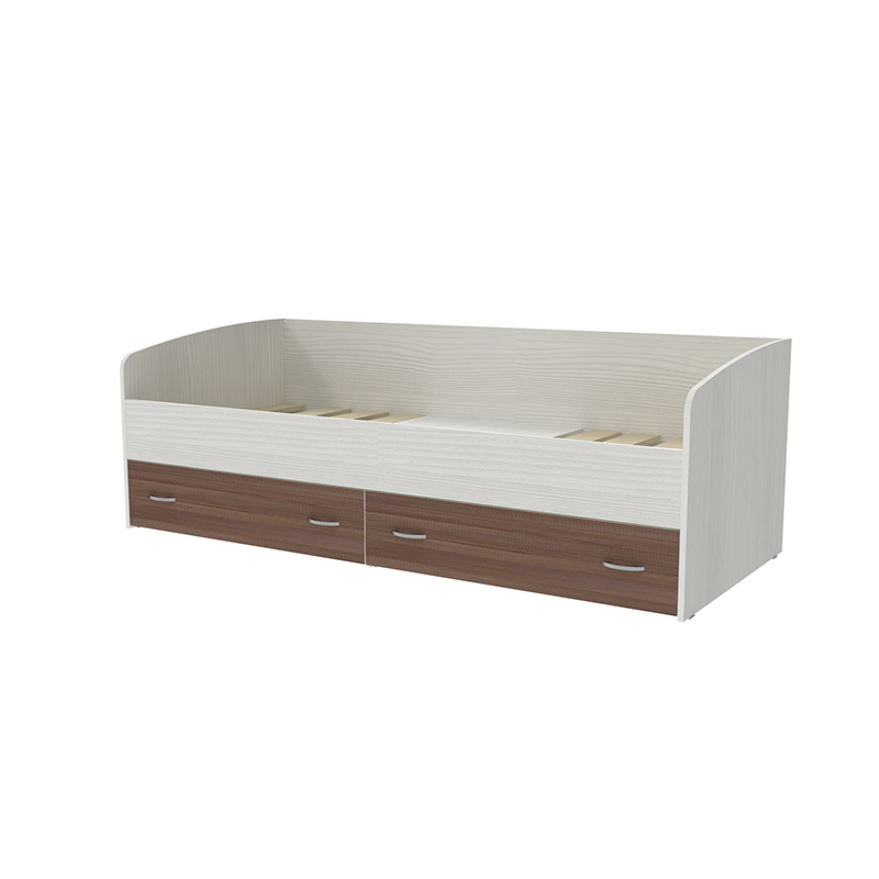 Изображение товара Детская кровать Кариви Юта 193x83 см из ЛДСП белый и темно-коричневый стильный и практичный дизайн