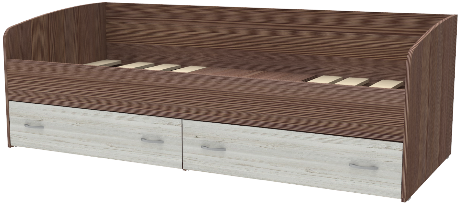 Изображение товара Кровать Кариви Юта 193x65x83 см из ЛДСП цвет бодега темный/винтерберг