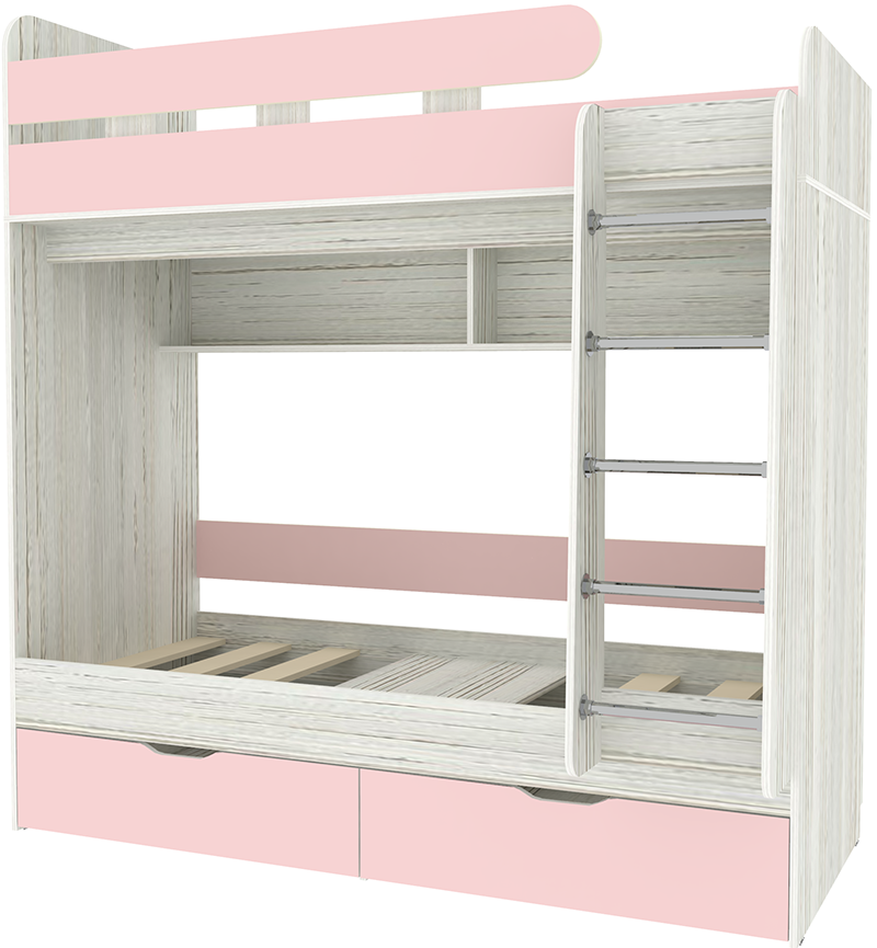 Изображение товара Кровать чердак Юниор 5 КАРИВИ 164x202 см Розовый