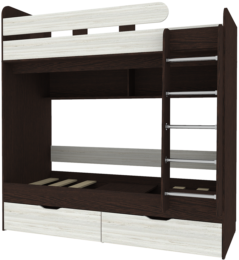 Изображение товара Кровать чердак Юниор 5 00009-02-30-00 ЛДСП цвет венге/винтерберг