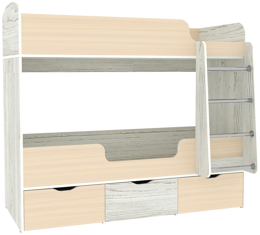 Изображение товара Детская двухъярусная кровать Кариви Малыш двойняшка 163x145 см буквальская Россия