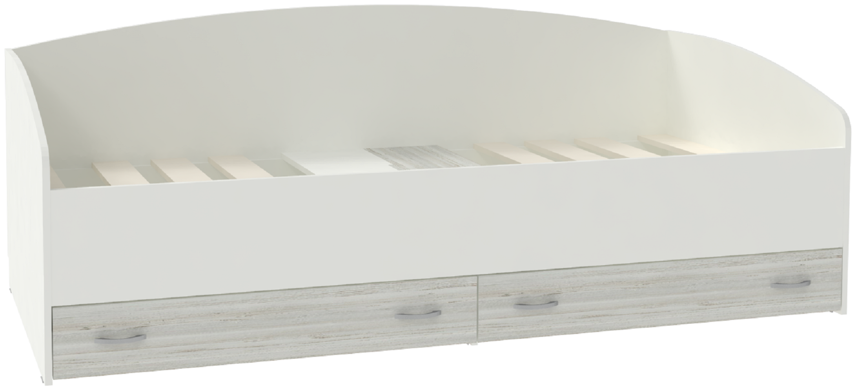 Изображение товара Детская кровать Кариви Кадет с выкатными ящиками белая размеры 204x94 см