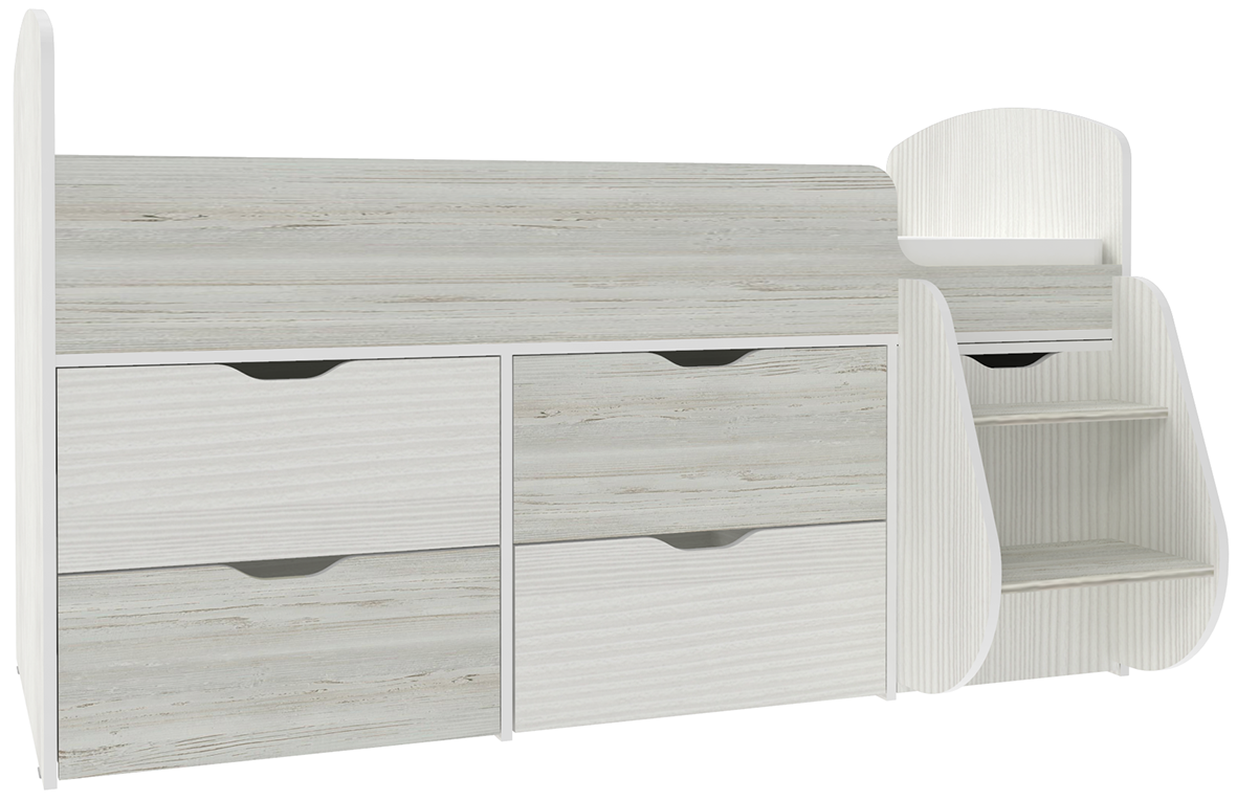 Изображение товара Детская кровать чердак Кариви Малыш 7 из ЛДСП белое дерево для ребенка