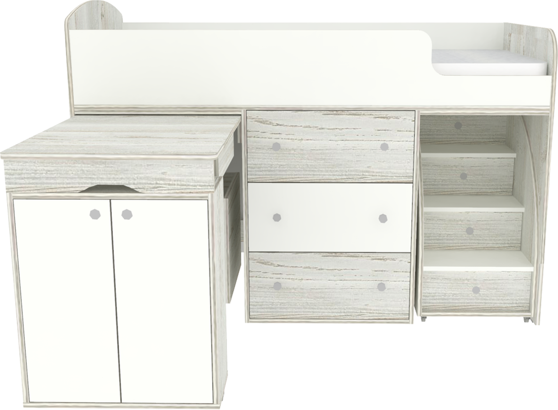 Изображение товара Кровать Кариви Малыш 164x114x74 см ЛДСП цвет белый/винтерберг