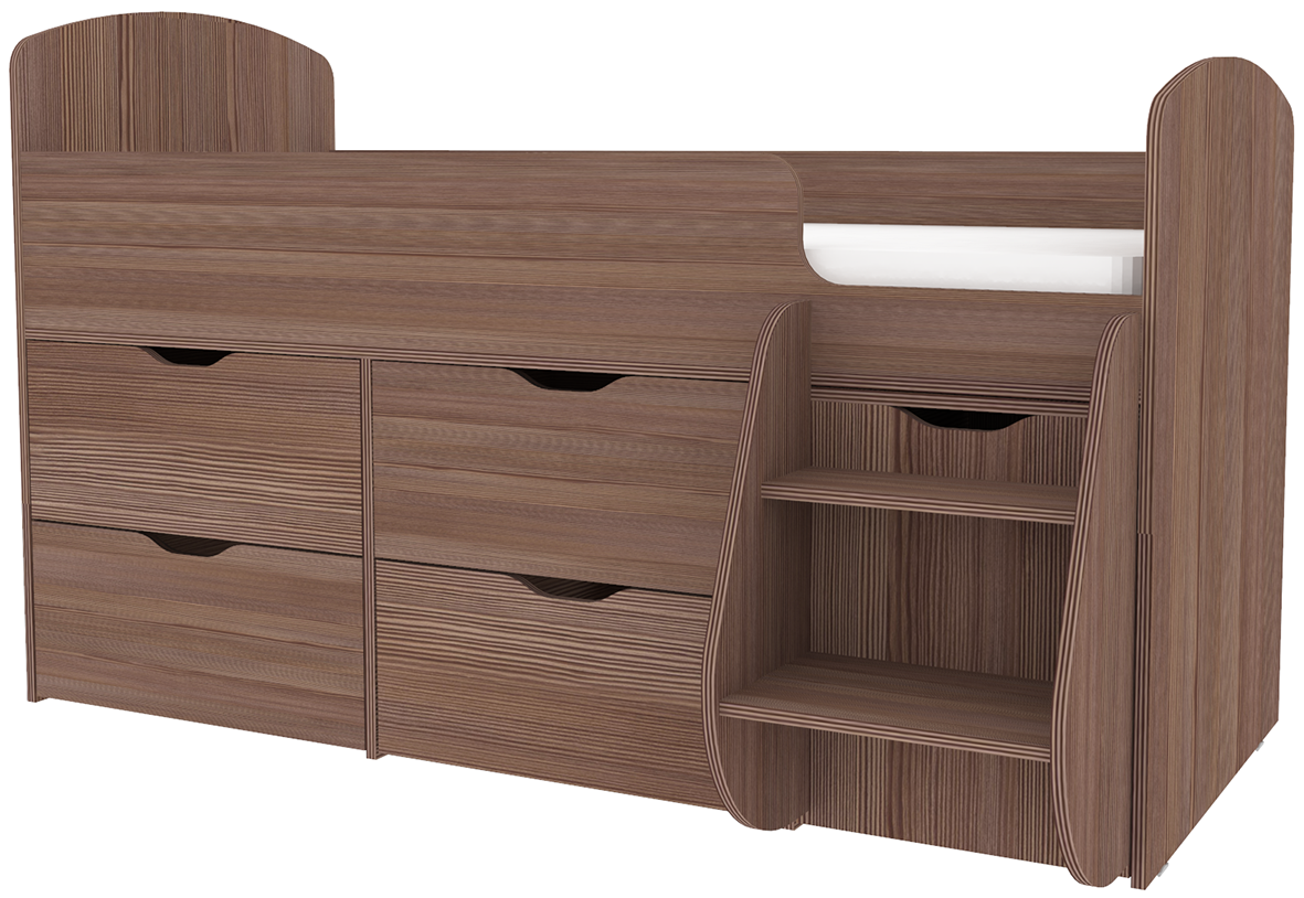 Изображение товара Кровать чердак Кариви Малыш 7, темно-коричневая, 164x101 см, Россия