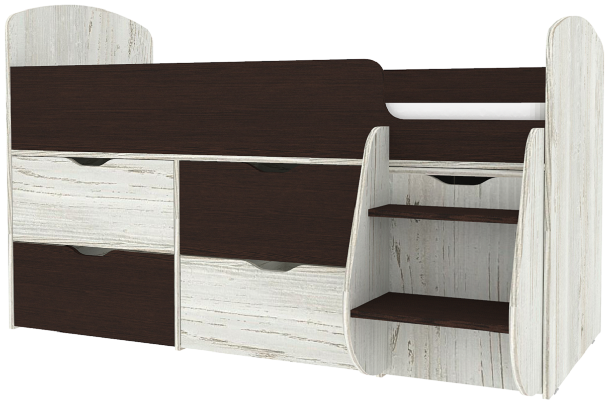 Изображение товара Детская кровать Кариви Малыш 7 164x101 см венге/винтерберг безопасность и функциональность
