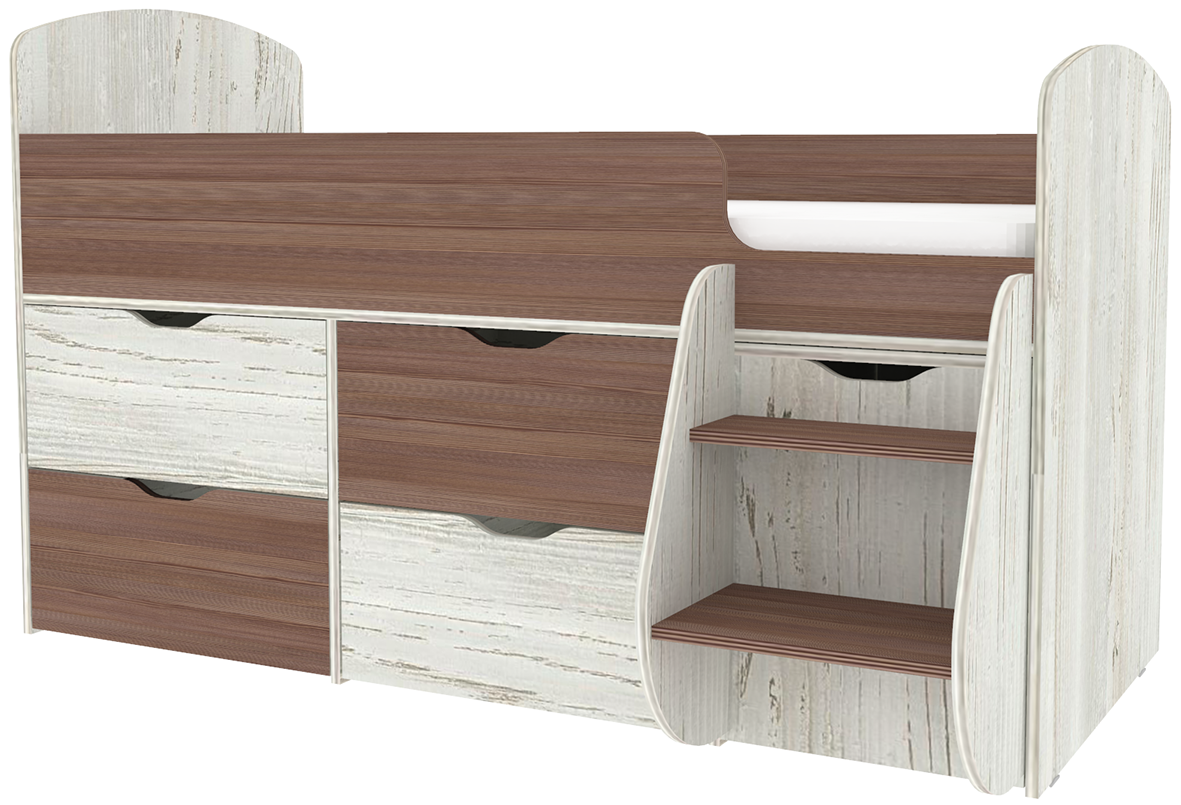 Изображение товара Кровать Кариви Малыш 7 00450-30-03-00 164x101x74 см ЛДСП цвет бодега темный/винтерберг