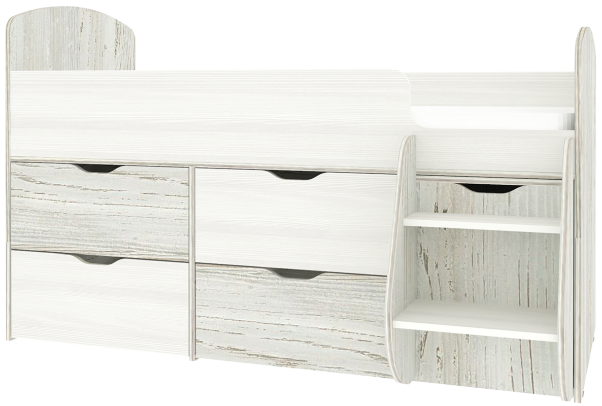 Изображение товара Кровать чердак Кариви Малыш 7 164x101 см из ЛДСП с выдвижными ящиками