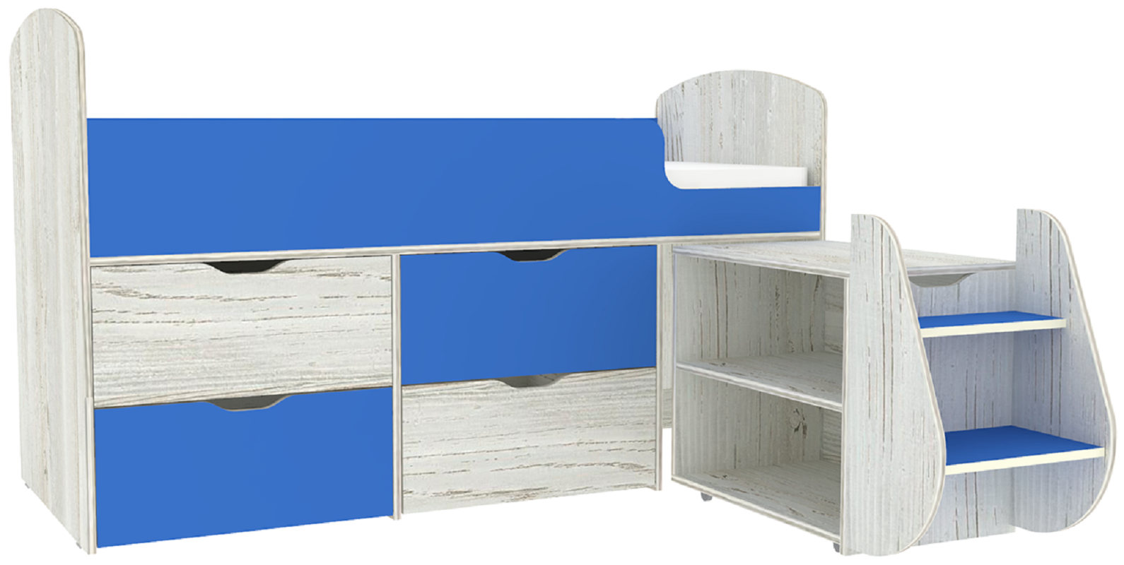 Изображение товара Детская кровать чердак Кариви Малыш 7 светло-голубой 164x101 см