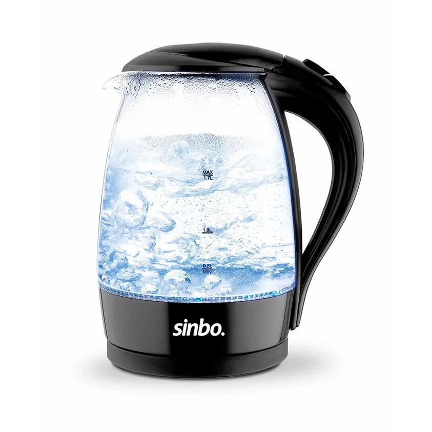 Изображение товара Электрический чайник Sinbo Sin-sk-7338-bk 1.7 л стекло цвет черный